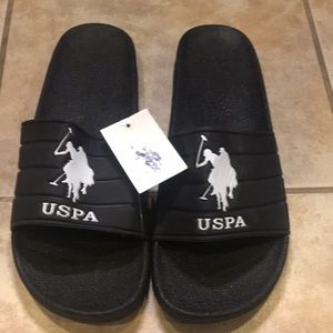 Men’s Black U.S Polo Assn. Flip Flops
